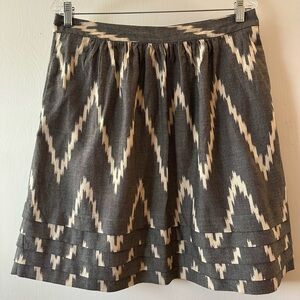 The Limited Women Gray Zigzag Patterned Skirt
